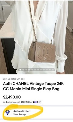 Auth CHANEL Vintage Taupe 24K CC Mania Mini Single Flap Bag | eBay