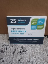 Exploro Breast Milk Alcohol Test Strips for 20 mg/dl, Pack of 25 exp 07/2026