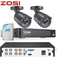 ZOSI 8CH DVR 1080P Outdoor CCTV Security Camera System IP66 500GB Night Vision