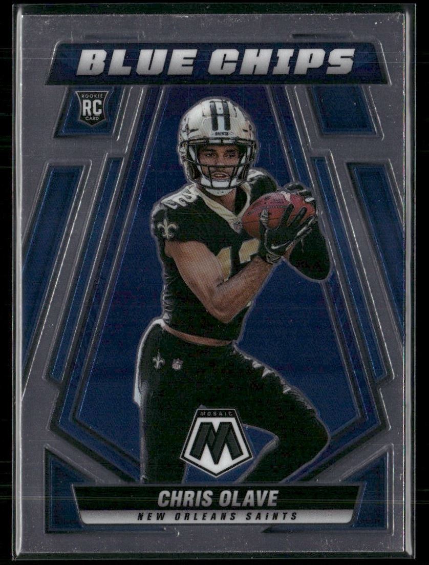 Chris Olave Rookie 2022 Panini Mosaic Blue Chips New Orleans Saints #BC-8