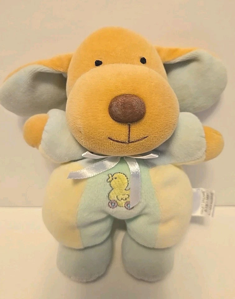 Soft Dreams Terry Cloth Puppy Pastel Plush Colorblock Rattle 9 Inches - Image 3 of 4
