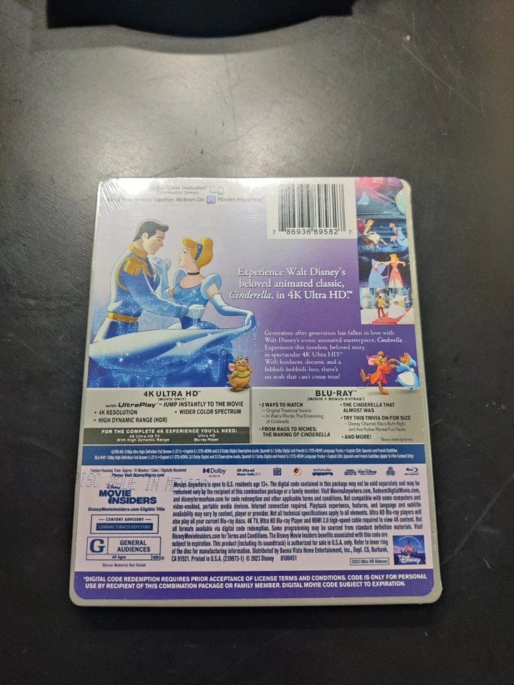 Disney CINDERELLA 4K Ultra HD Blu-ray Steelbook - Best Buy Exclusive Disney100 - Image 2 of 3