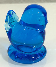 Vintage BLUEBIRD of HAPPINESS Glass Figurine. Signed Leo Ward 1994.
