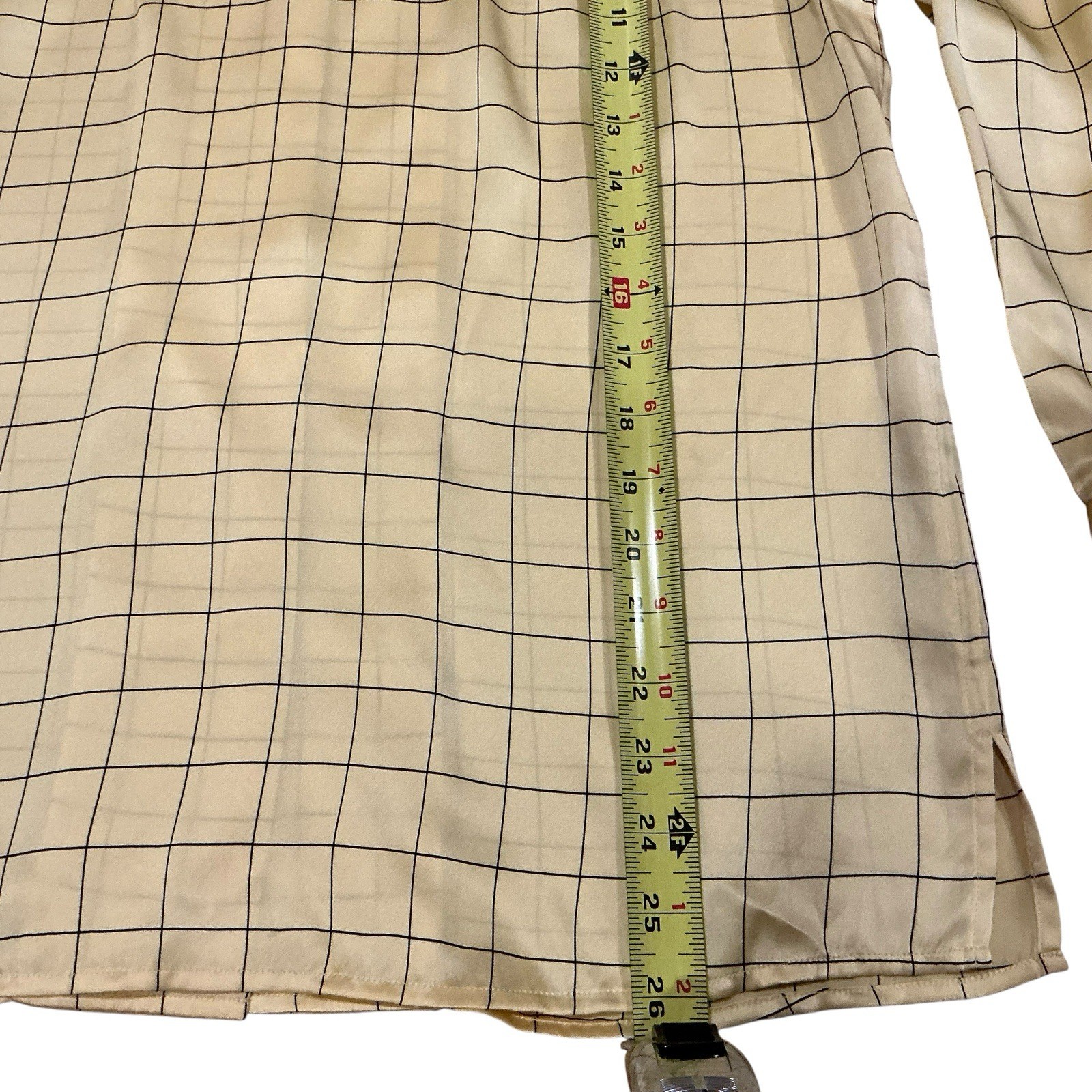 Patrick Christopher 100% Silk Button Up Shirt Yel… - image 5