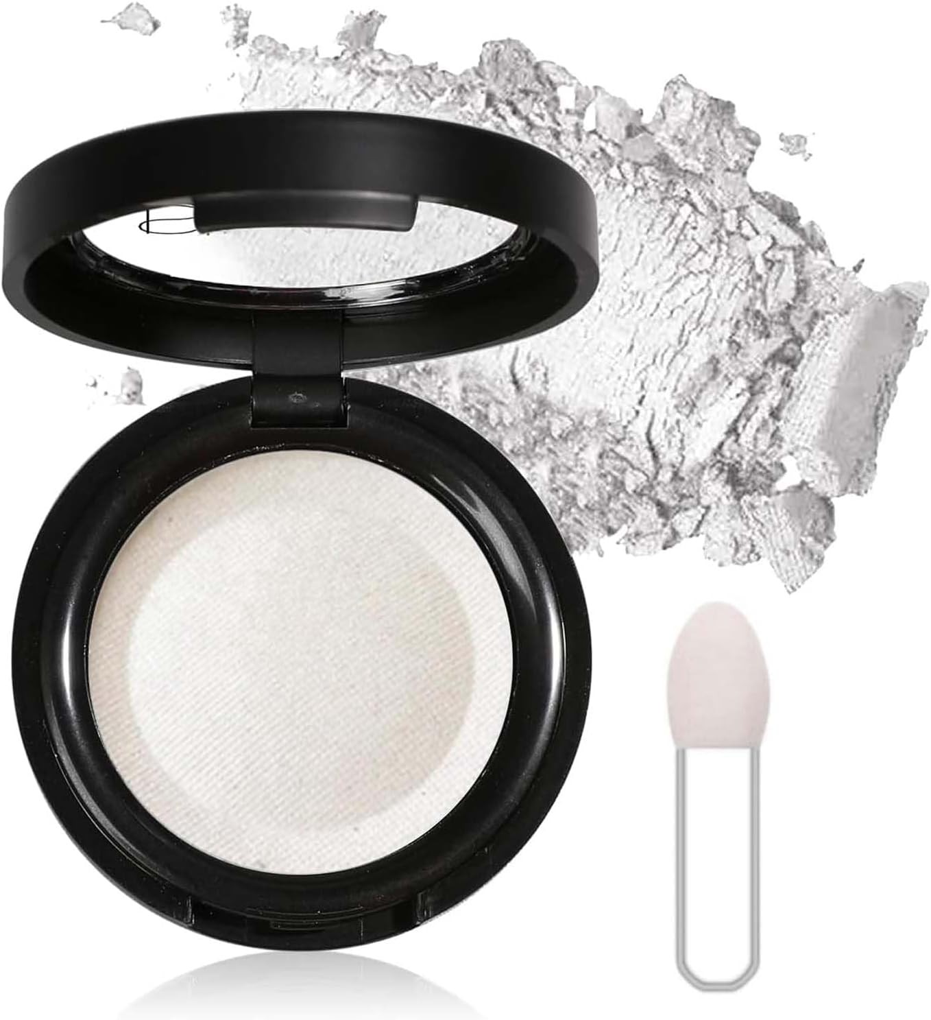Matte White Eyeshadow - Shimmer Pearl Finish - Pressed Fine Powder with High Pi