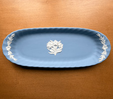 Wedgwood jasperware celery tray~light blue & white~signed Mark Mays Mstr Potter