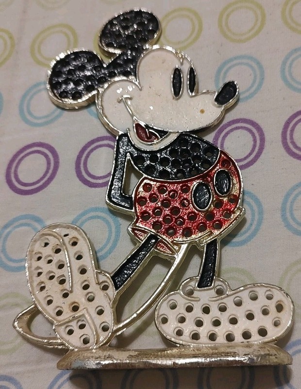 Vintage Mickey Mouse - Metal Earring Holder - Walt Disney Productions