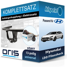 Für Hyundai i30 Fliessheck 18- ORIS Anhängerkupplung starr + 13polig E-Satz neu