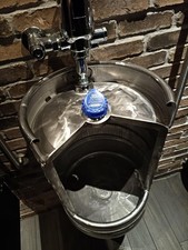 Unique urinals made from beer kegs &ndash; rolled edges, 3/4&rdquo; thread, ready to install