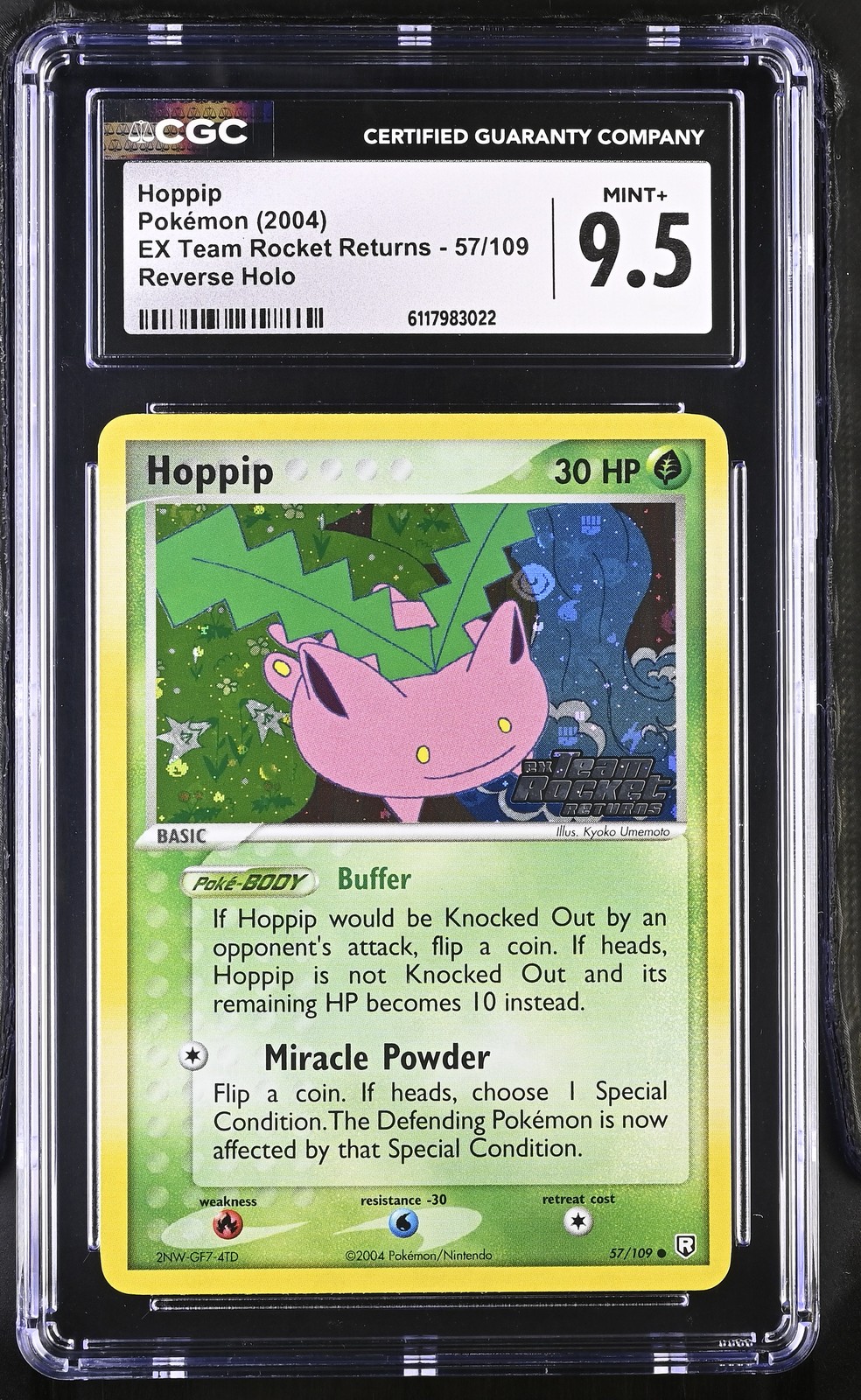 CGC 9.5 Hoppip EX Team Rocket Returns 57/109 Reverse Holo Stamped Pokemon Card