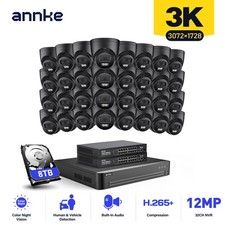 ANNKE 32CH 12MP NVR 3K Color POE Security Camera System Audio Recording Outdoor