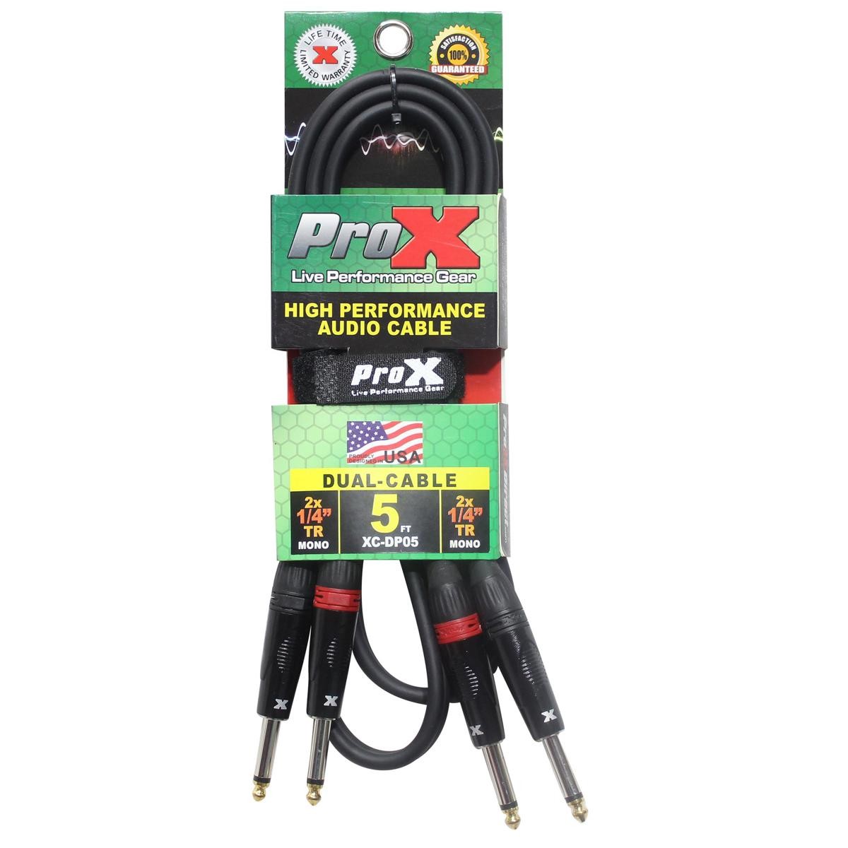 ProX XC-DP05 5 Dual 14 TS-M to Dual 14 TS-M Unbalanced High Performance Aud 3890₽