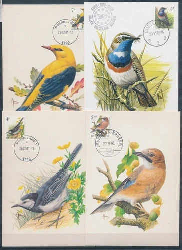 XE60233 Belgium 1989 -2001 animals fauna flora birds maxicards used