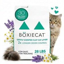 Cat Litter Premium Clumping Clay Gently Scented 28lb Boxiecat 28-Pounds