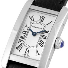 CARTIER Tank American SM WSTA0016 SS x Leather 34.8mm x 19.0mm Silver Dial [Watc 5