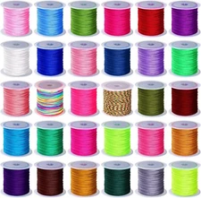 30 Colors of Durable Knotting Cord for Crafts, Jewelry Making, and More