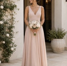 Show Me Your Mumu Blush V-Neck Sleeveless Maxi Bridesmaid Dress XL