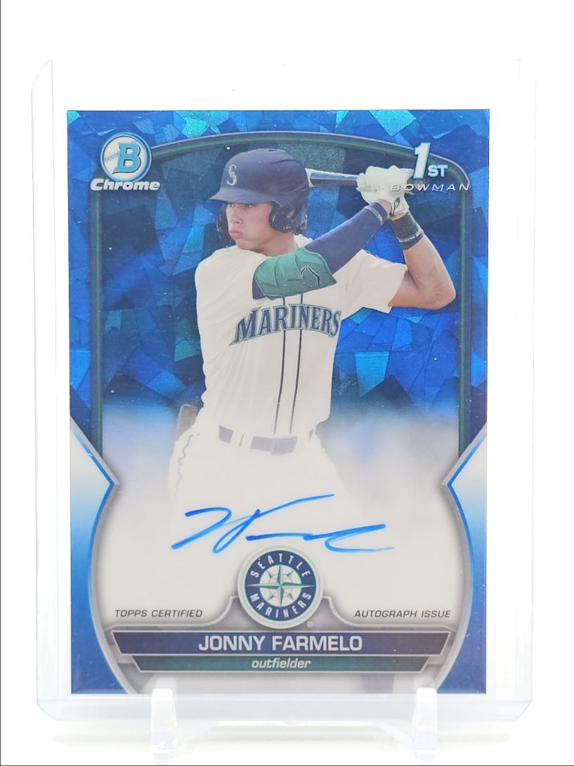 JONNY FARMELO 2023 BOWMAN CHROME DRAFT 1ST SAPPHIRE AUTO /199 Q6930
