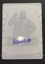 2016 Leaf Signature Series Wrestling Kamala #41 Cyan Printing Plate 1/1 Auto