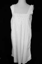 Antique Edwardian-1920's French White Cotton Slip/Night Gown Medium Exc Cond