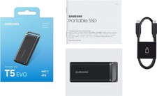 SAMSUNG T5 EVO Portable External SSD 4TB USB 3.2, to 460MB/s Black MU-PH4T0S/WW