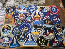Vintage Lot of 27 NASA  Space Patches Shuttle, Skylab, Apollo Factory Seconds