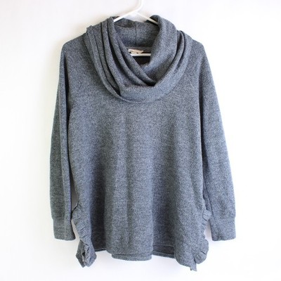 Cupio Damen Pullover Strickjacke mit Schalkragen Grau Größe L
