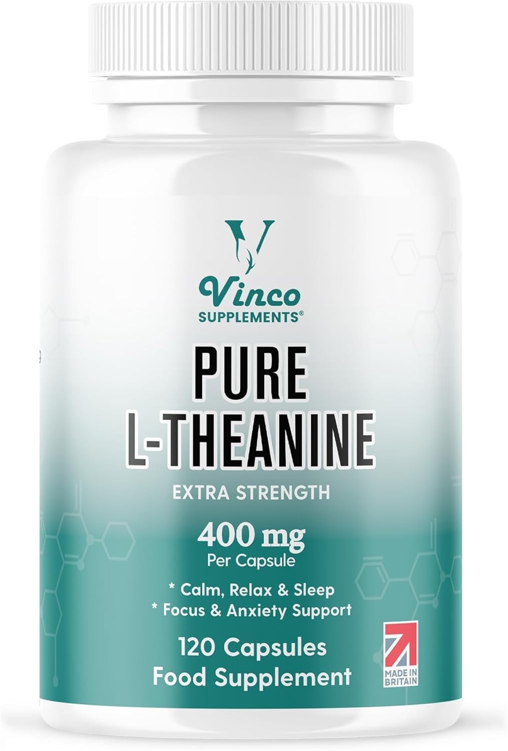 L-Theanine 400mg Capsules Sleep, Memory, Stress, Relaxation Mood Focus Pills