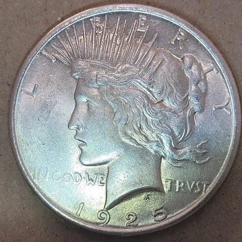 1925 Peace Silver Dollar Brilliant Uncirculated MS Quality W/Luster.  Nice Coin!