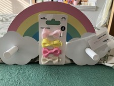 Kinder Regenbogen & Wolke Türhaken Plakette Wilko & ein besonderer Bonus von 4 Bogen cl