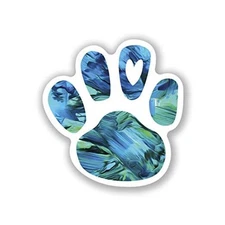 Dog Paw Print Heart Love Vinyl Decal Sticker for Chromebooks, Macbooks, Car, 