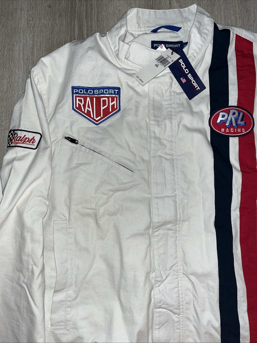 Polo Ralph Lauren Sport Racing Motorsports Jacket White Mens Size