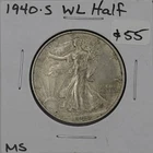 Photo of a 1940-S Walking Liberty Half Dollar from an eBay sale