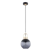 HäNgelampe Rauchglas Schwarz Esstisch Modern E27 L:20 Cm Pendelleuchte KüChe