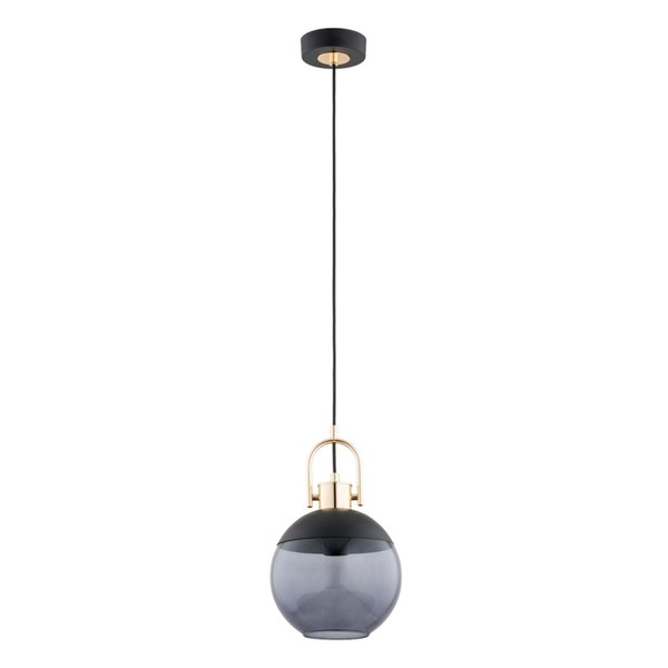 HäNgelampe Rauchglas Schwarz Esstisch Modern E27 L:20 Cm Pendelleuchte KüChe-image