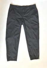 J. Jill Straight Leg Chino Pants Sz 16 Gray High Waist Ankle Zip Cropped Vacatio