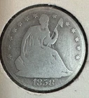 1858-O Seated Liberty Half Dollar Silver Coin