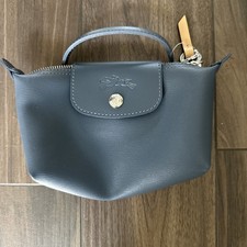 Longchamp Le Pliage City Mini Top Handle Cosmetic Pouch Case - Slate