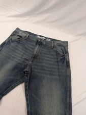 Wrangler Retro Men Slim Straight 100% Cotton Slim Fit Blue Jeans 38x32 Med Wash