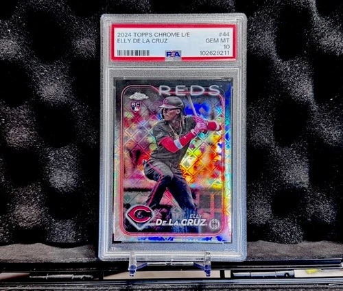 2024 TOPPS CHROME LOGOFRACTOR EDITION #44 ELLY DE LA CRUZ ROOKIE RC PSA 10