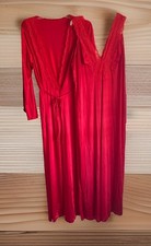 Vintage Dixie Belle Peignoir Set Red Nylon Size Large 38-40 Gown/Robe USA