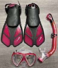 Adult Cressi Bonete Dry Snorkel Set Pink  - Size S-M Lot 109 