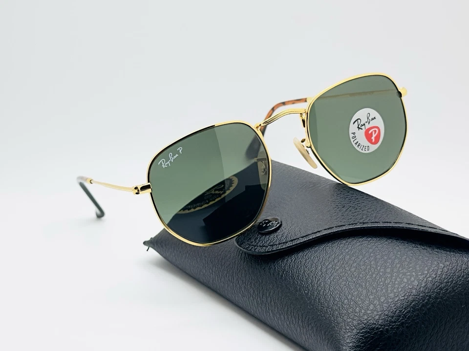 Ray-Ban RB3548N Hexagonal 51mm Geometric Polarized Sunglasses- Gold / Green Lens - Image 3 of 4