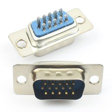 5Pcs HD D-SUB Male Solder Type 15 Pin Plug Adapter Connector 3 Rows DB15M 15P