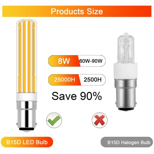 2pcs Ba15d B15D Led Bulb 8W 110V/220V Dimmable Ceramics Light White/Warm TX10270 - Picture 3 of 8