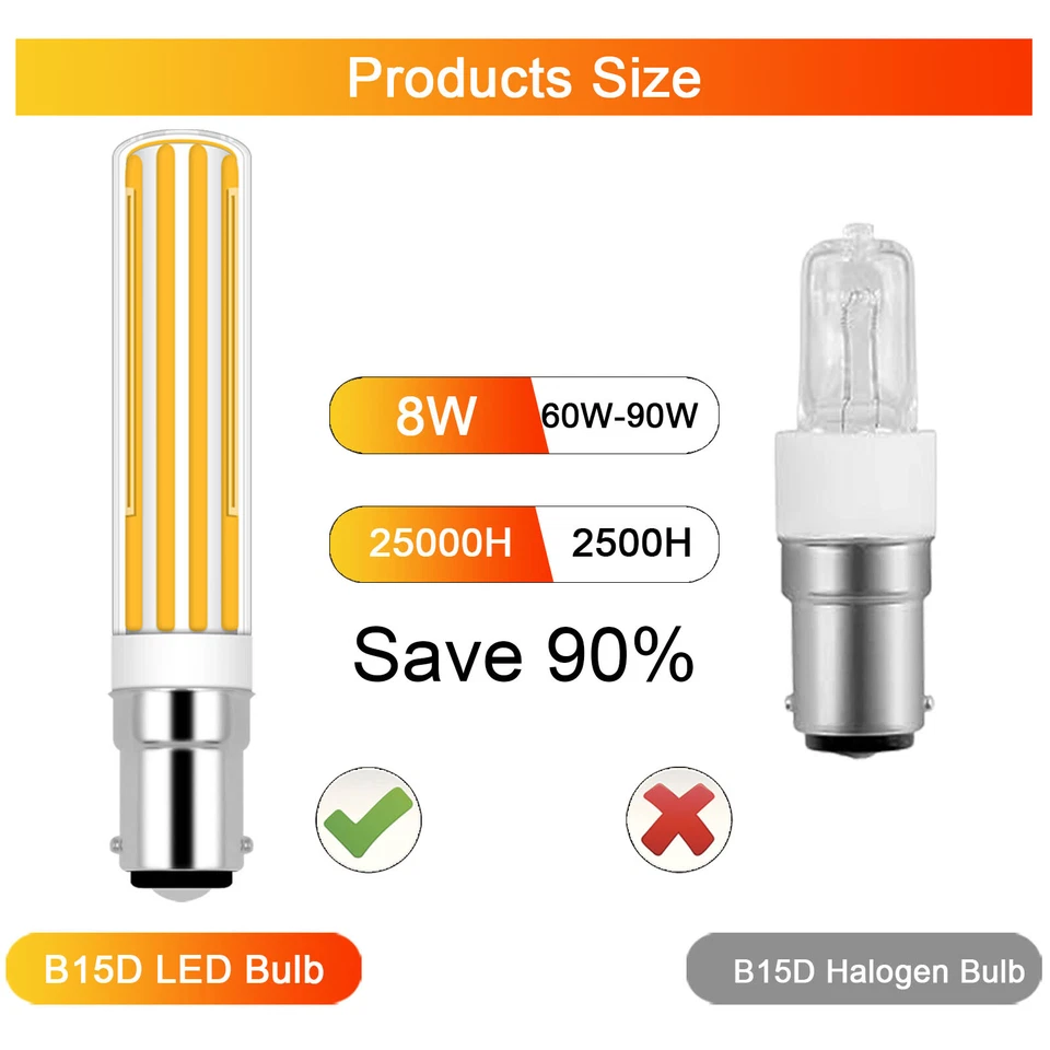 2pcs Ba15d B15D Led Bulb 8W 220~240V Dimmable Ceramics Light White/Warm TX10270 - Image 3 of 4
