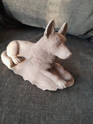 Schokoladenbraun Handgefertigt Beton Deutscher Schäferhund Elsation Hund Ornament