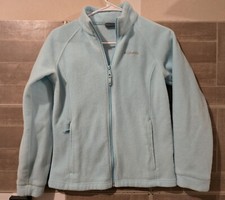 Columbia Girls Full Zip Fleece Jacket Light Blue/Teal Size L 14/16