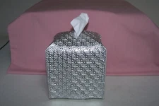 Oletha Square Facial Tissue Box Cover Cube Color: Silver NEW in Package