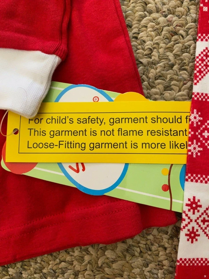 Conjunto de pijama largo de 2 piezas con estampado nórdico Sara's rojo/blanco niñas talla 4 Foto 4 de 4